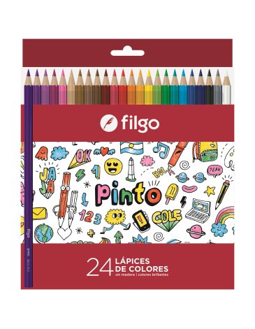 Lapices colores de resina Pinto / Estuche x 24 surtido FILGO