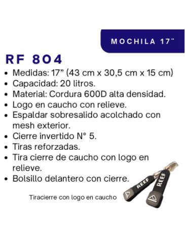 MOCHILA COMBINADA CON TIRAS 17'' - REEF