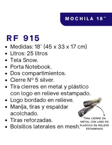 MOCHILA 18¨PORTA NOTEBOOK - REEF
