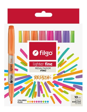 Venta por Mayor y Catalogo Resaltador Lighter Fine / Estuche x 10 fluo FILGO