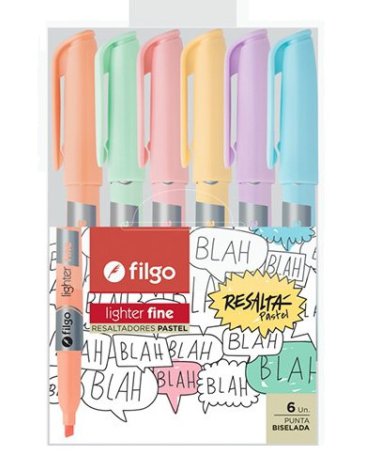 Resaltador Lighter Fine / Estuche x 6 pastel FILGO