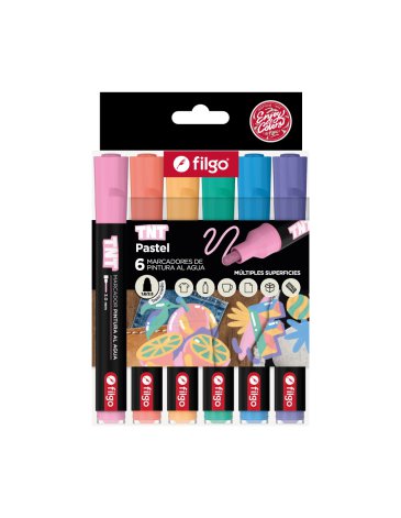 Marcador pintura al agua TNT 3.0 / Caja x 6 Negro FILGO