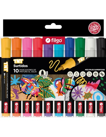 Marcador pintura al agua TNT 3.0 Estuche x10 unidades FILGO