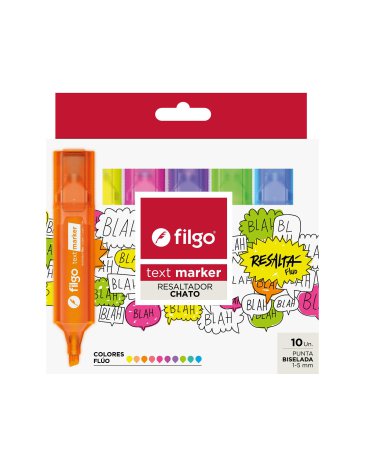 Resaltador Text Marker / Estuche x 10 fluo FILGO