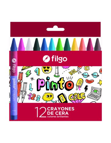 Venta por Mayor y Catalogo Crayones de cera Pinto / Estuche x 12 surtido FILGO