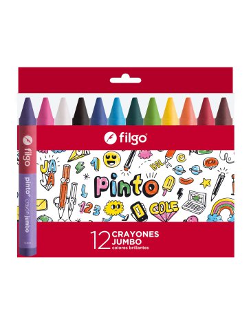 Crayones de cera Pinto Jumbo / Estuche x 12 surtido FILGO