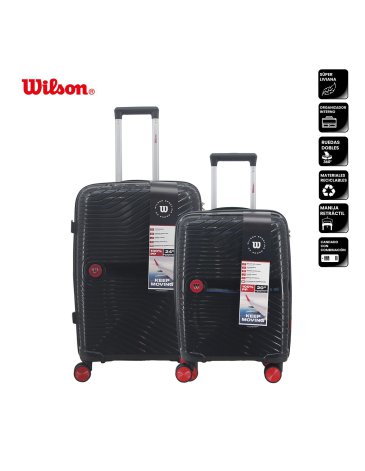 SET DE VALIJAS 20" 24" PP NEGRO  Irrompible Viral WILSON