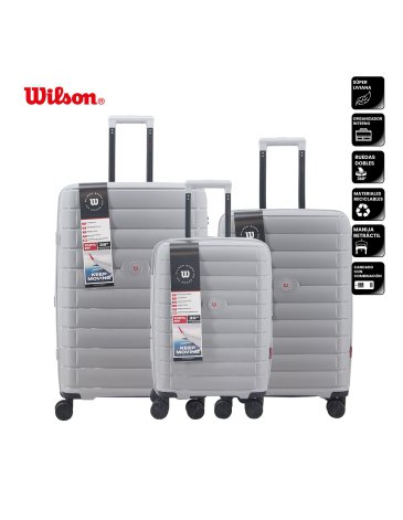 SET VALIJAS 20" 24" 28" PP GRIS   Irrompible Viral WILSON