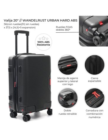 Valija 20 pulg  WDLT Urban Red ABS  WANDERLUST