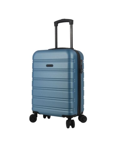 Valija CHECK IN HARD ABS Gris Azulado 20 pulg  4 ruedas dobles manija metalica extensible sin  expansion y cerradura de combinacion 55X35X25 cm x1u    - CHECK IN