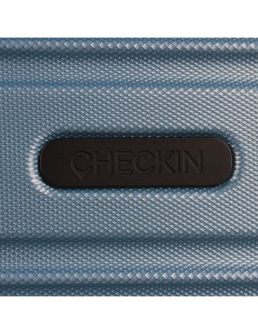 Valija CHECK IN HARD ABS Gris Azulado 20 pulg  4 ruedas dobles manija metalica extensible sin  expansion y cerradura de combinacion 55X35X25 cm x1u    - CHECK IN